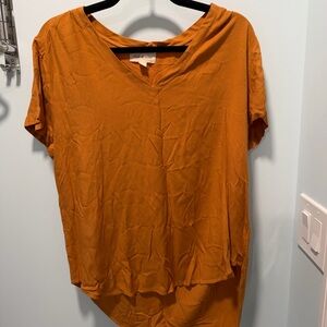 Cloth & Stone Orange V-Neck Top